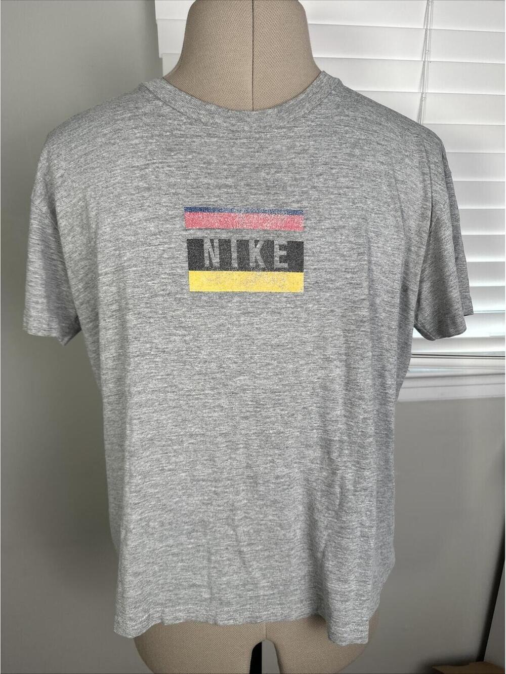 Vintage Nike T Shirt Youth Size Large Gray Made In USA